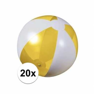 20x opblaasbare strandbal geel