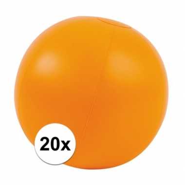 20x opblaasbare strandbal oranje 30 cm