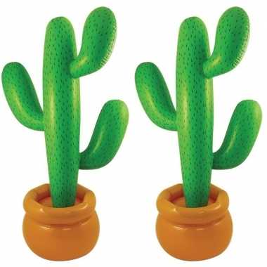 2x opblaasbare mega cactussen 170 cm