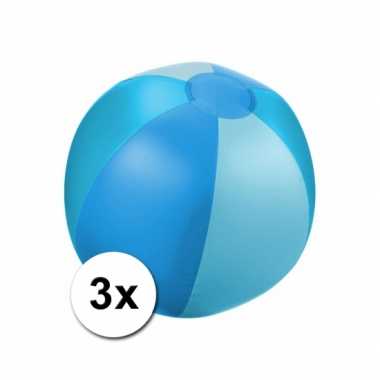 3 opblaasbare strandballen blauw