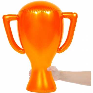 6x oranje opblaasbare cup 45 cm oranje artikelen