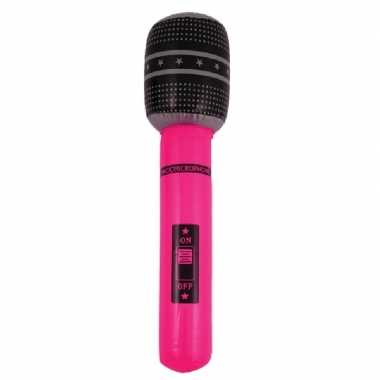 Neon roze opblaasbare microfoon 40 cm