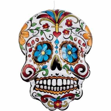 Opblaasbare day of the dead schedel 100 cm hangdecoratie