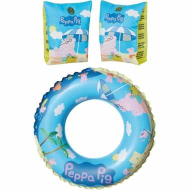 Opblaasbare peppa pig/big set zwemband met zwembandjes 3-6 jaar
