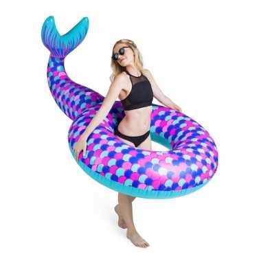 Opblaasbare zeemeerminstaart xxl zwemband 188 cm