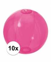 10x opblaasbare strandbal fel roze 30 cm