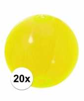 20x opblaasbare strandbal neon geel 30 cm