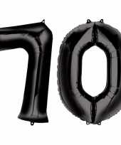 70 jaar zwarte folie ballonnen 88 cm leeftijd cijfer