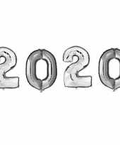 Grote zilveren 2020 ballonnen voor oud en nieuw