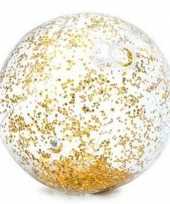 Intex opblaasbare gouden glitter strandbal 71 cm speelgoed