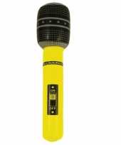 Neon gele opblaasbare microfoon 40 cm