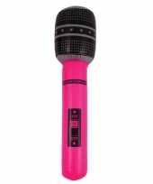 Neon roze opblaasbare microfoon 40 cm