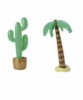 Opblaasbare set cactus en palmboom