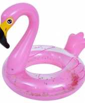Opblaasbare zwemring zwemband dieren roze flamingo 115 x 110 cm 10288028